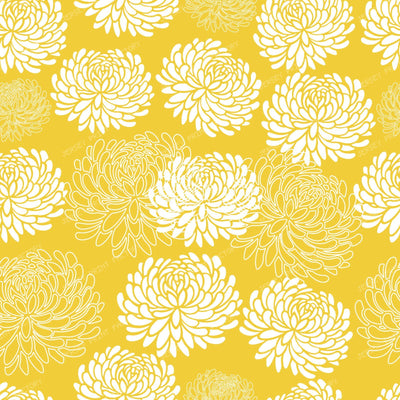 Blue Dahlia, White Dahlia, Pattern Of Flowers — Yellow 3