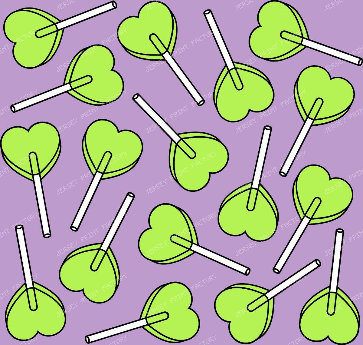Blue Lollipops, Heart Lollipops, Lollipop Pattern — Green 10