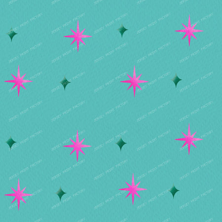 Pink Sparkle & Stars on Purple — Turquoise