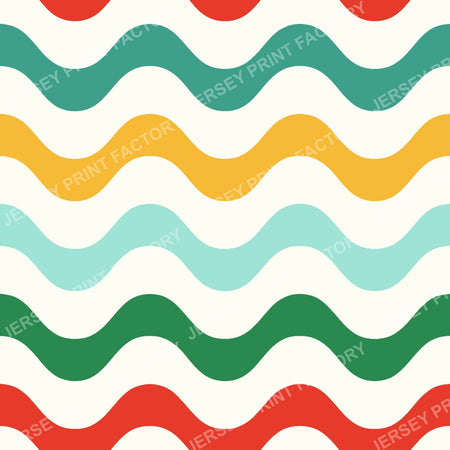 Colorful Bold Wavy Stripes On Ivory