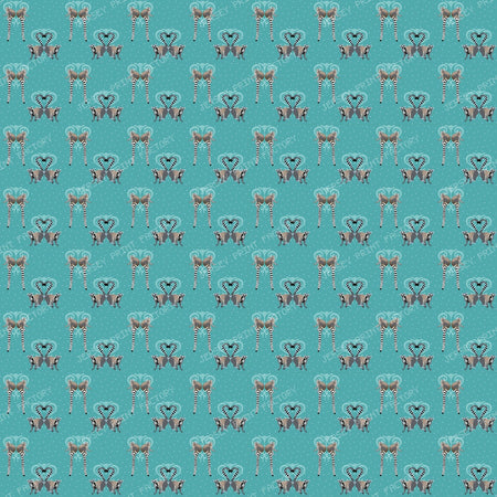 Lemurs in Love on Light Teal
