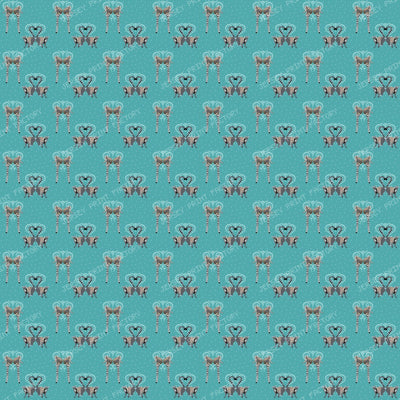 Lemurs in Love on Light Teal