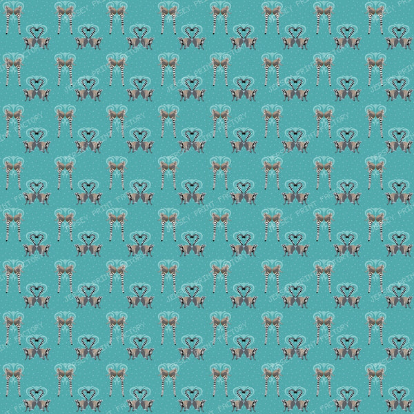 Lemurs in Love on Light Teal