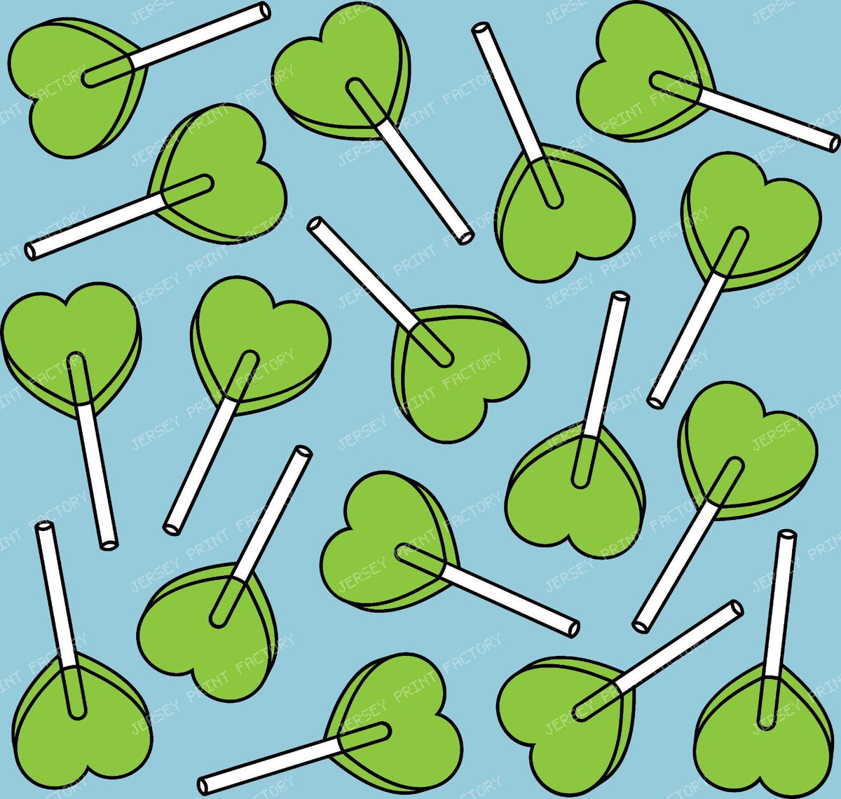 Blue Lollipops, Heart Lollipops, Lollipop Pattern — Green 7