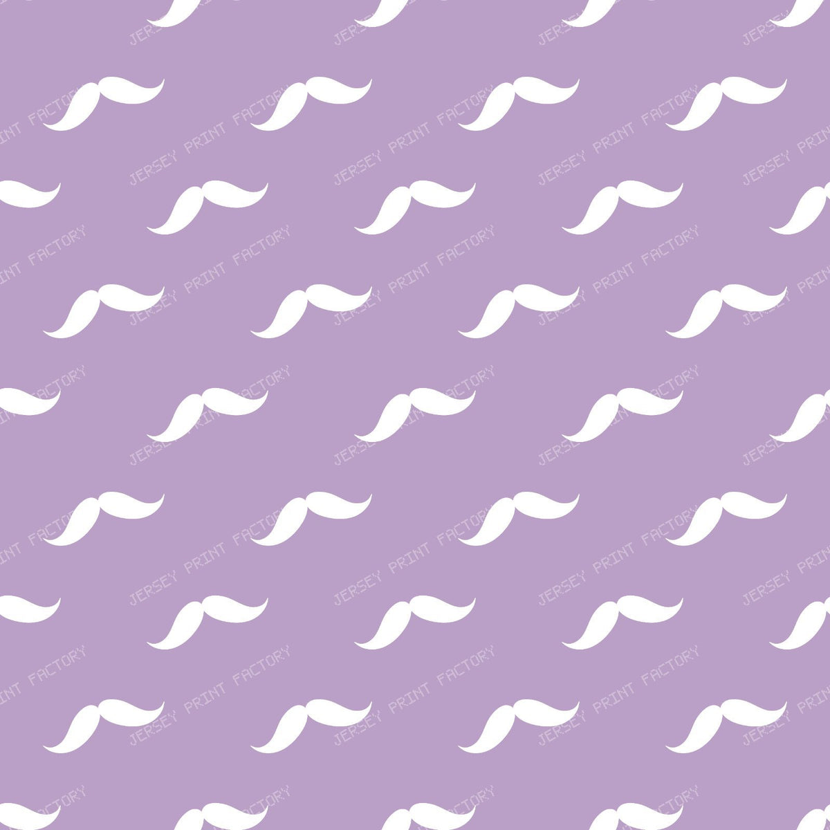 Mustache Pattern, Curly Mustache, Black and White — Purple 1