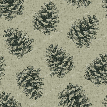 Pine Cone Tossed - Winter Woodland Rustic Cabincore - Sage Green