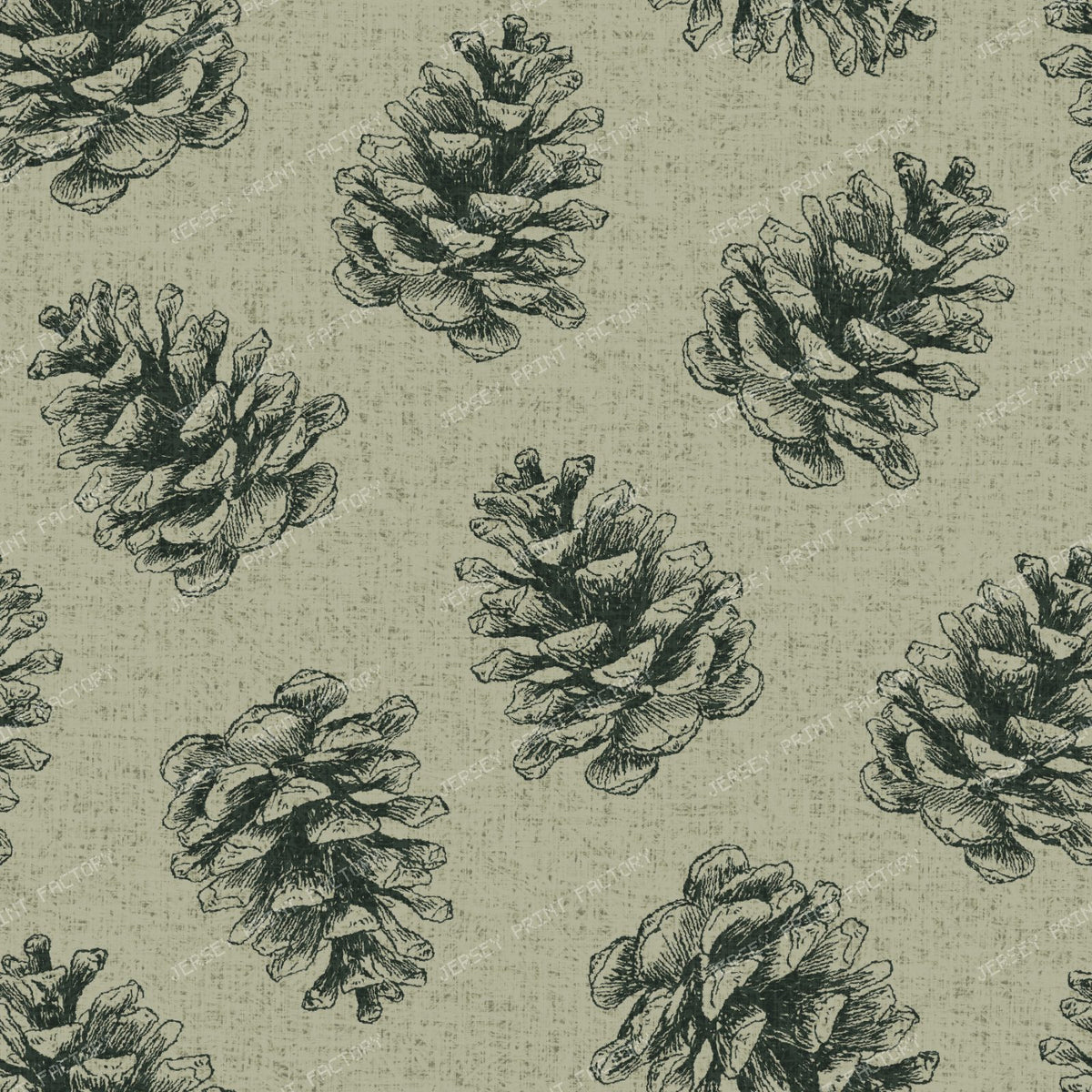 Pine Cone Tossed - Winter Woodland Rustic Cabincore - Sage Green