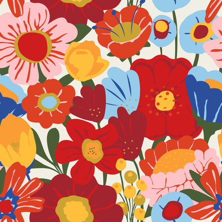 Funky Floral in Mediterranean Multi and Cream