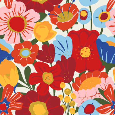 Funky Floral in Mediterranean Multi and Cream
