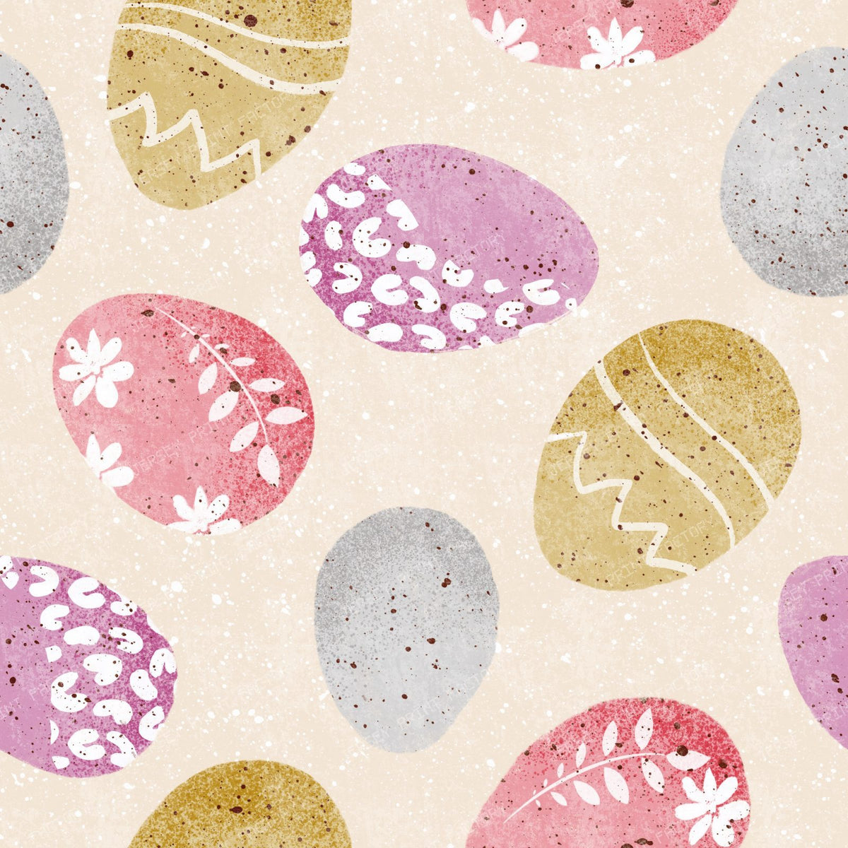 Patterned Easter Eggs in Bright Primary Colours Red Blue Yellow on Cream — Pastel eggs on cream