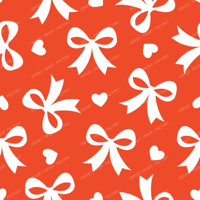 Bow Pattern, Coquette Bow, Ribbon, Cute Bow, White Bow, Hearts, Black — Red 1