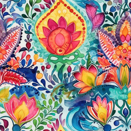 Vibrant Ethnic Folk Blooms