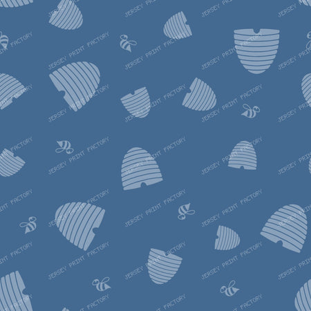 Busy Bees and Beehives Farmhouse Blender/ Old Harvest Lane Denim Blue Tonal