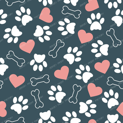 Pattern Of Paws, Dog Paws, Animal Paws, Bones, Hearts — Colorful 2