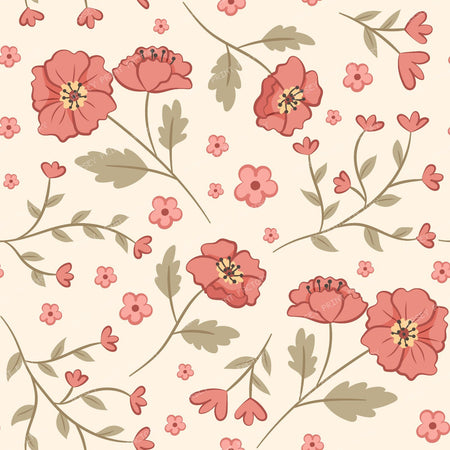 Cute Ducks | Spring Flowers Beige