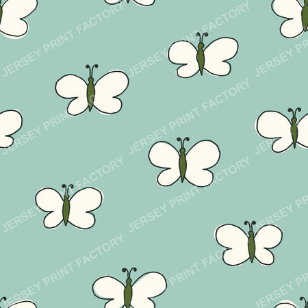 Retro Folk Art Butterflies Mint