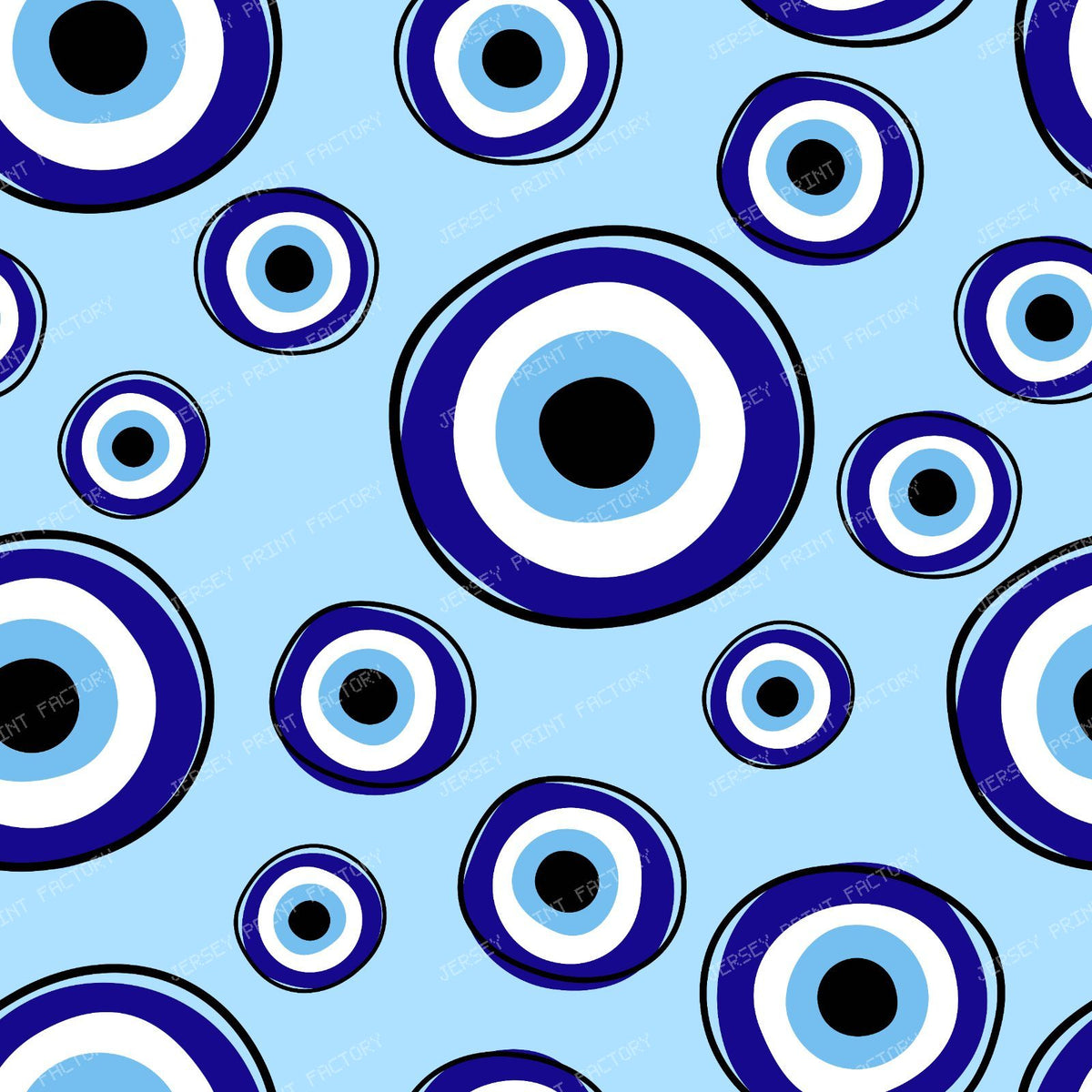 Evil Eye Pattern, Turkish Eye, Hamsa, Nazar, Mati, Mataki — Blue 3