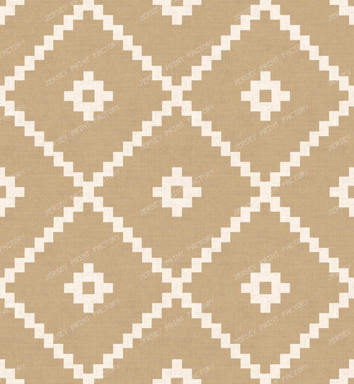 Southwestern Tribal Geometric - Rustic Aztec Diamonds - Terracotta Clay — Dusty Mustard