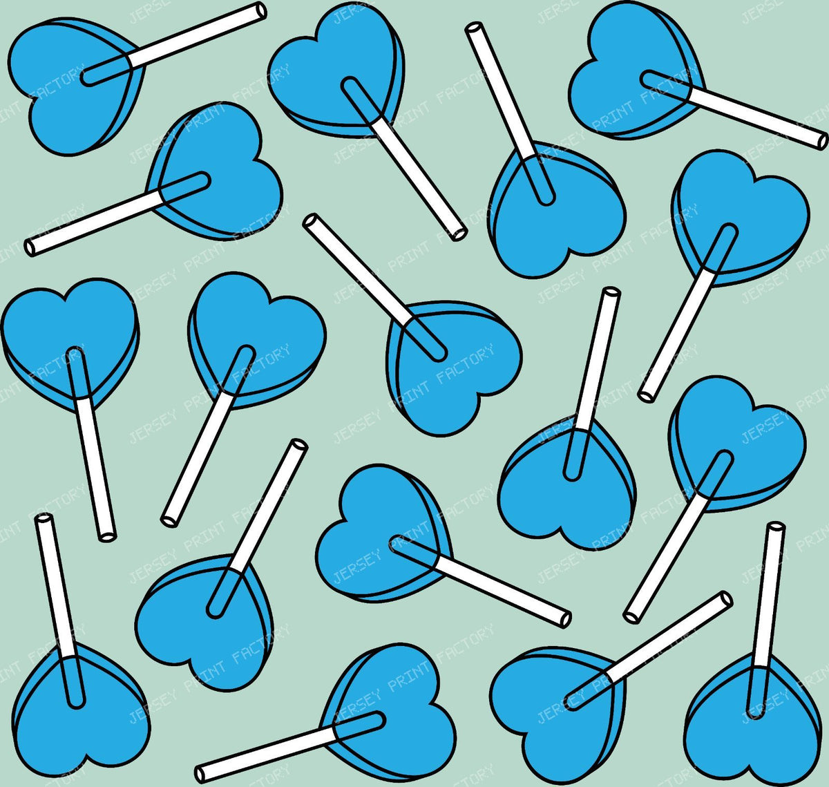 Blue Lollipops, Heart Lollipops, Lollipop Pattern — Blue 15