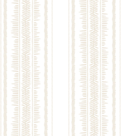 Betsy   French Provincial Leaf Stripe   Cream & Pale Beige — White