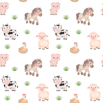 Farm Animals, Barnyard Animals, Cute Animals, Animal Pattern (Tileable)