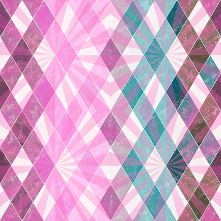 2026 PJP 100 — 16 Ombre Harlequin Diamond Lattice Starburst -Purple Plum Pink Teal Pastel