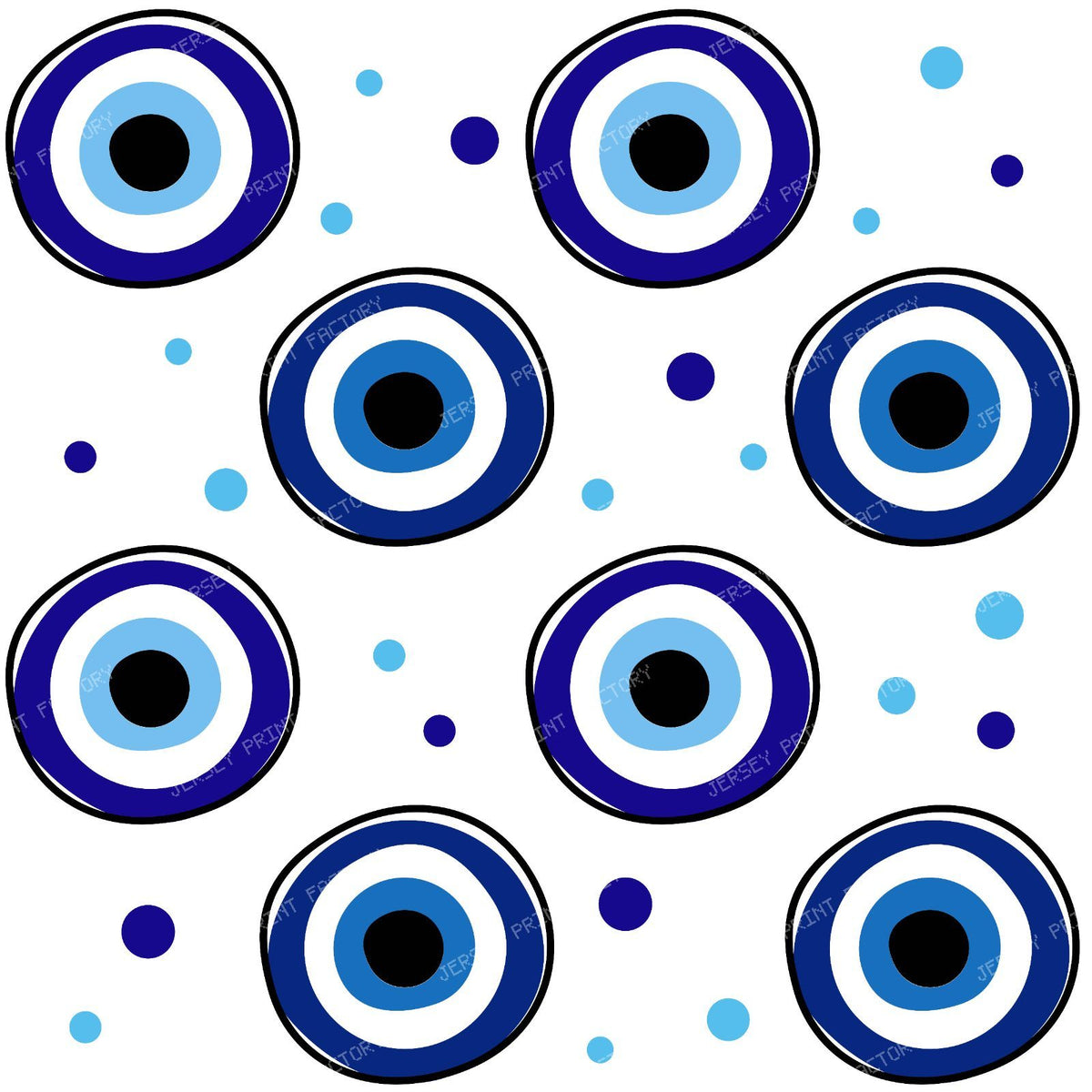 Evil Eye Pattern, Turkish Eye, Nazar Talisman, Mati, Mataki, Hamsa — White 2