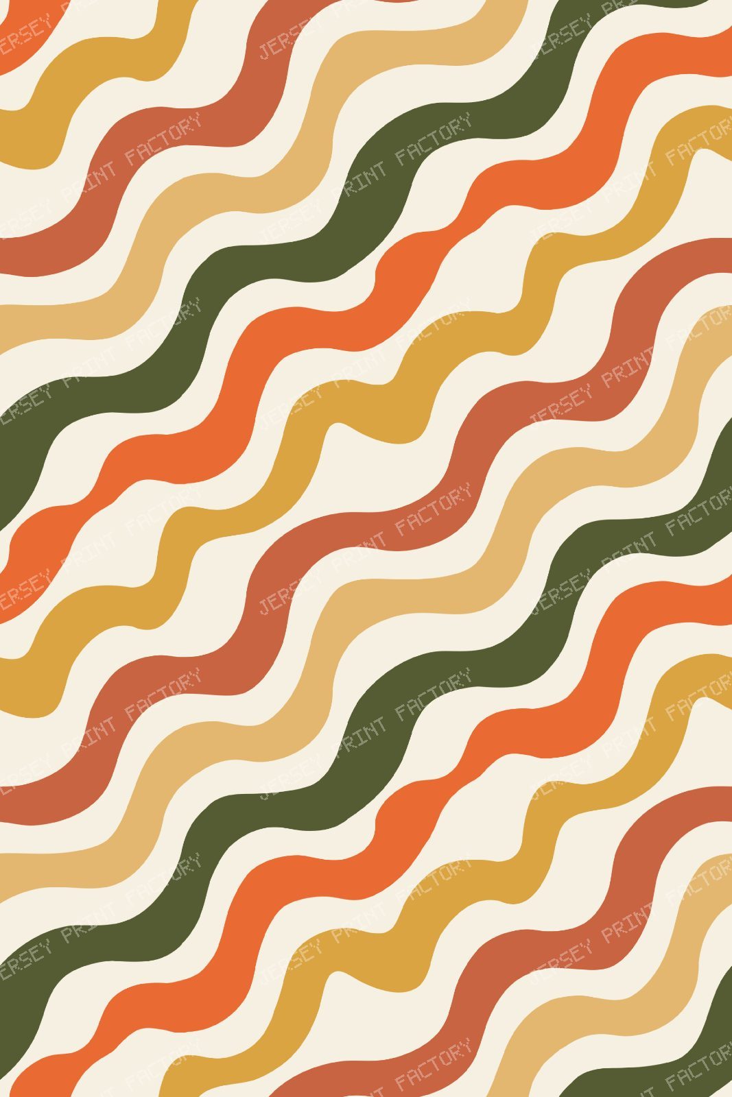 Mid-Century Retro Wavy Stripes