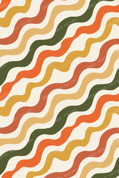 Mid-Century Retro Wavy Stripes