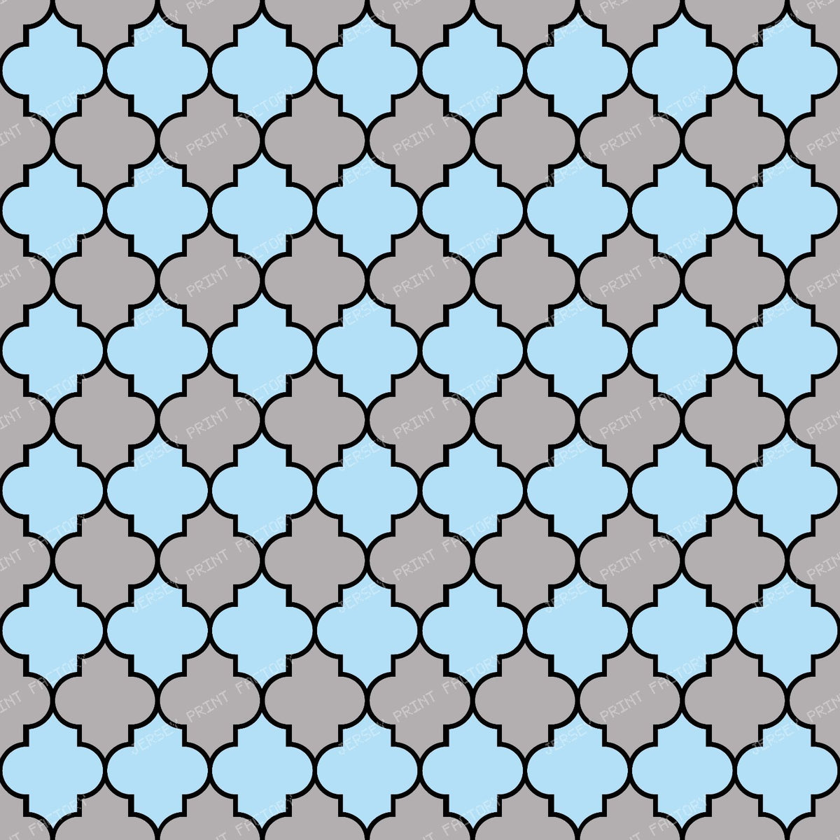 Black And White Latticework, Quatrefoil, Trellis — Blue and Gray