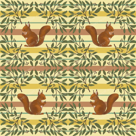 2026 PJP 100 — 76 Happy squirrels and stripes make this a whimsical favorite for seasonal decor - Yellow