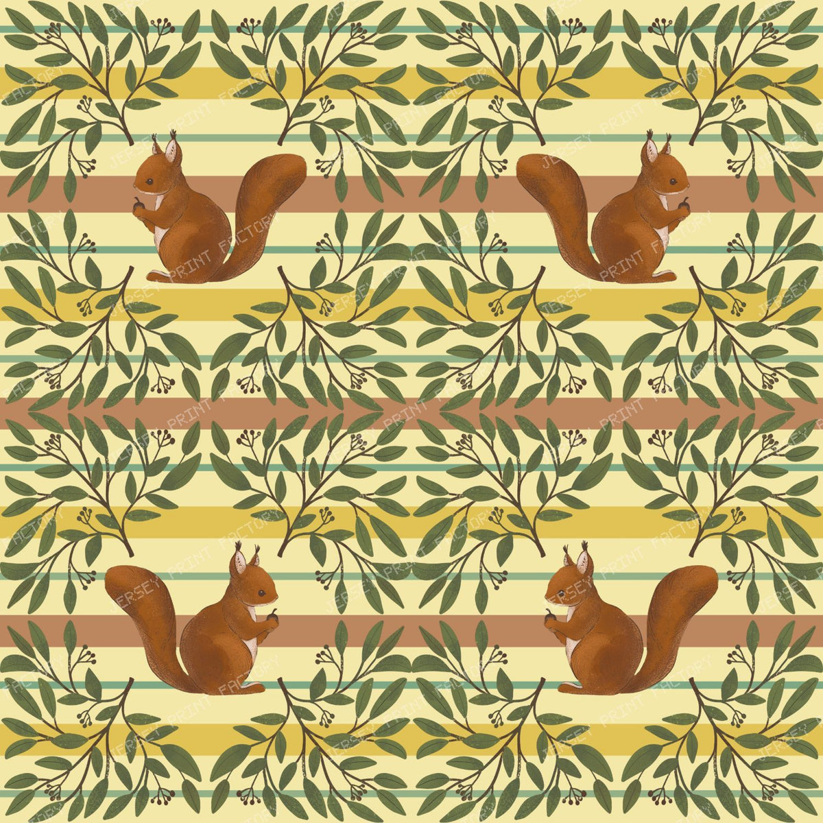 Squirrels and Stripes Summer Yellow