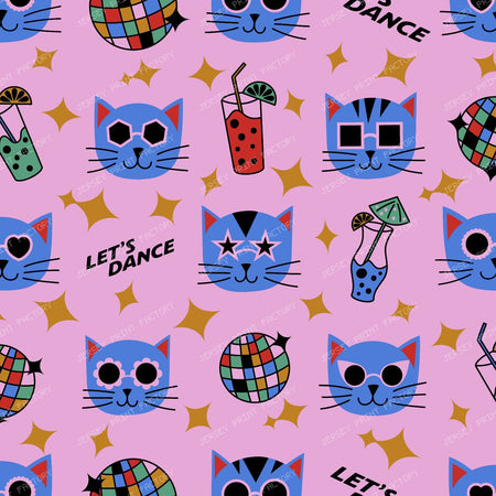 Disco cats party dopamine pink