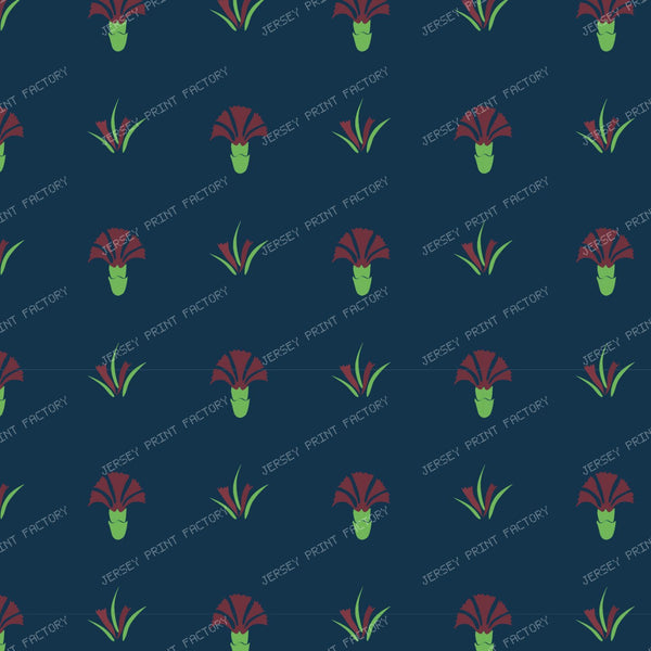 Iznik Carnation Block Print Blue - Small