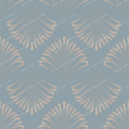 Maya - Watercolour Art Deco Fan - Navy Blue & White — Dusky Blue