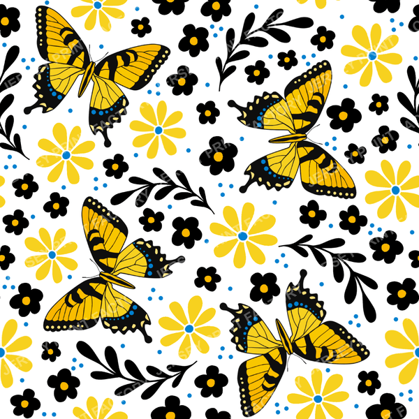 Yellow Tiger Swallowtail Butterfly Floral