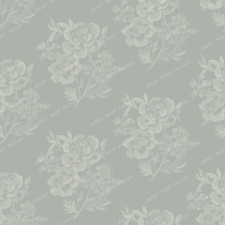 Etta - Watercolour Floral  Bunches   Dusky Blue — Sage Green