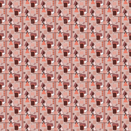 Abstract Geometric Design in Retro Mauve