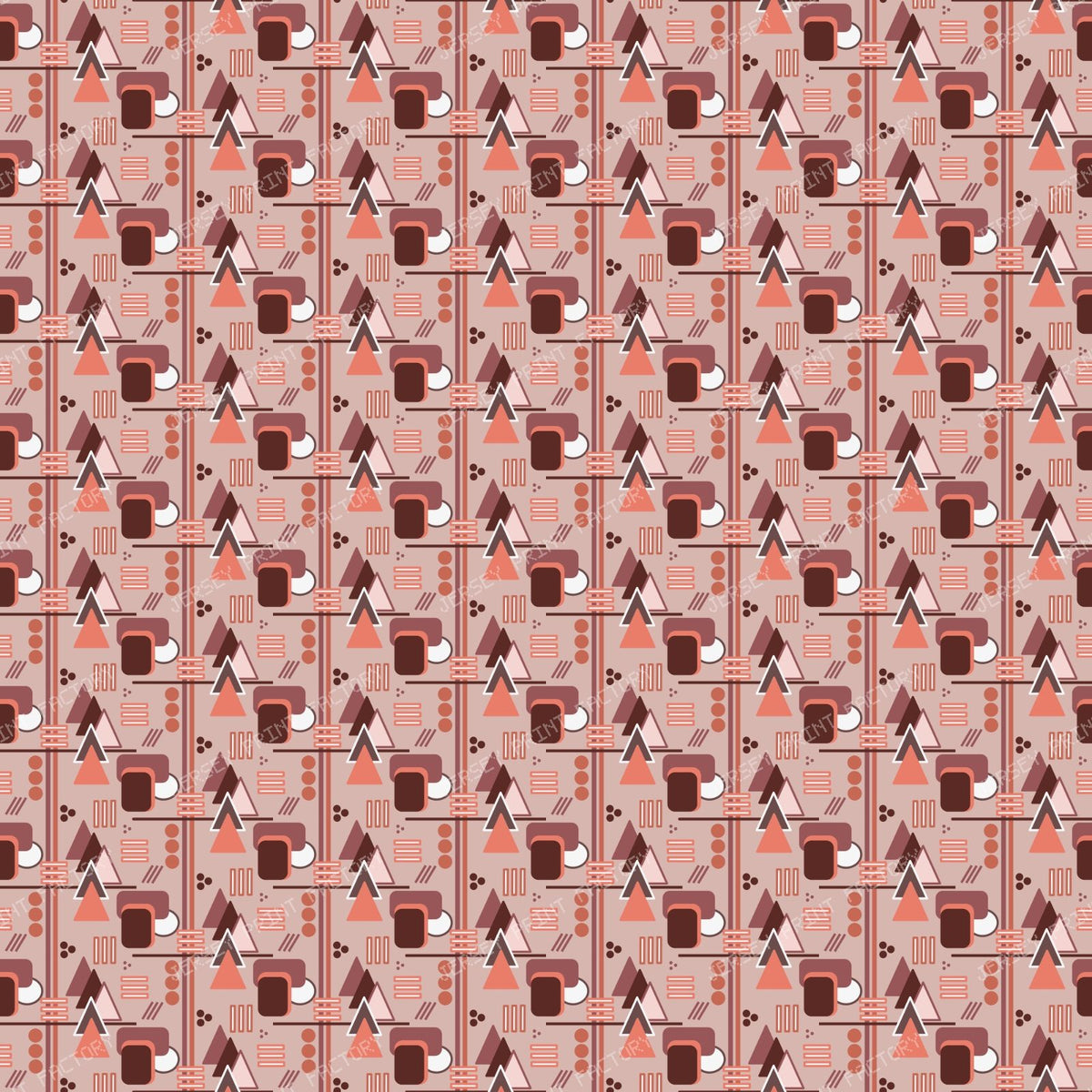 Abstract Geometric Design in Retro Mauve