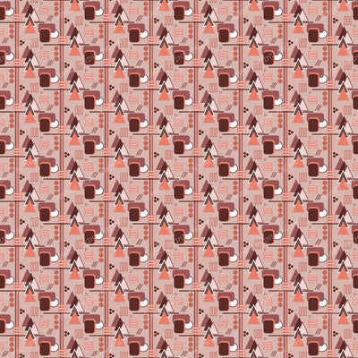 Abstract Geometric Design in Retro Mauve