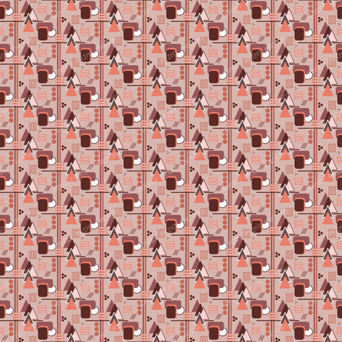 Abstract Geometric Design in Retro Mauve