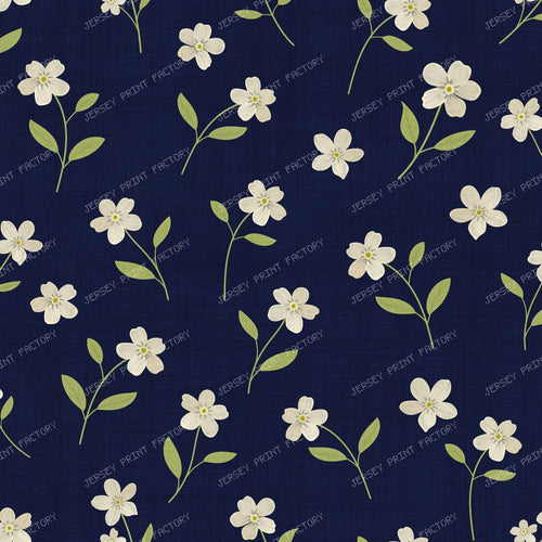 Hand Painted Blue Forget Me Not Floral Pattern — Hand Painted White Flower Floral Pattern