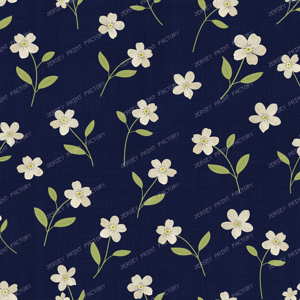 Hand Painted Blue Forget Me Not Floral Pattern — Hand Painted White Flower Floral Pattern