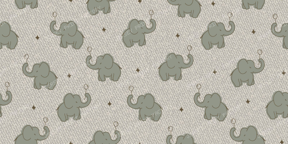 Baby elephant Gender neutral Modern nursery — greige & sage