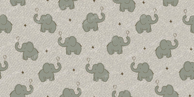Baby elephant Gender neutral Modern nursery — greige & sage