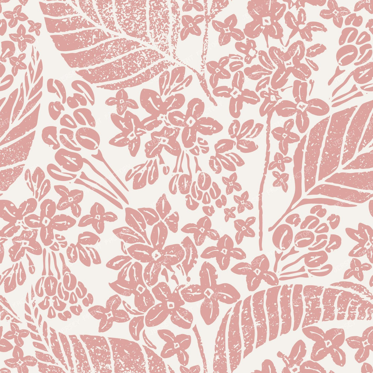 Lilac Flower Bloom Block Print — Pink