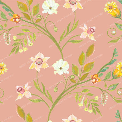 Narcissus Grandmillennial Trailing Vine - Pink Coral