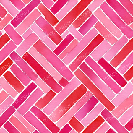 Watercolor Hot Pink Geometric Brick Shape