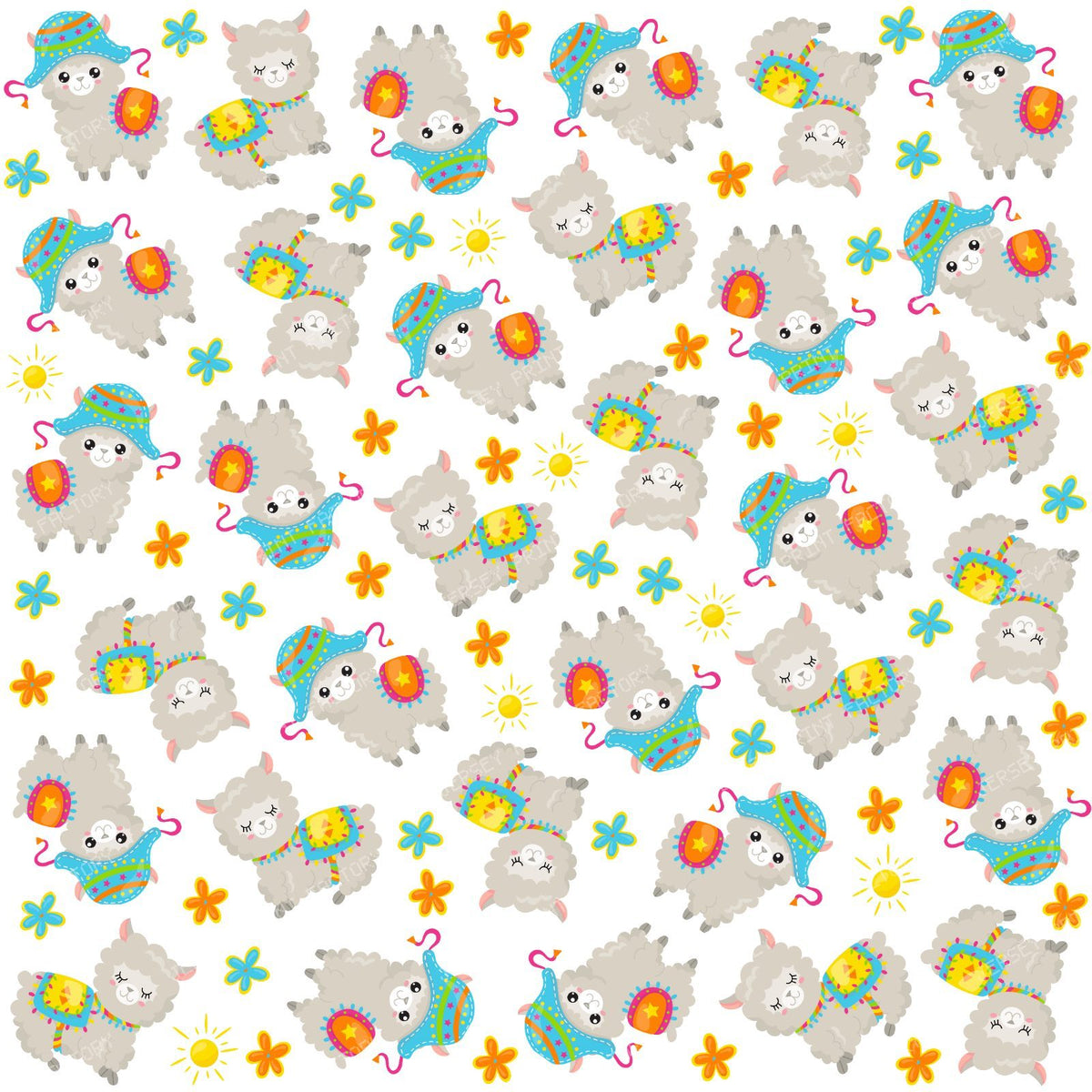 Pattern Of Llamas, Cute Llamas, Alpacas, Flowers