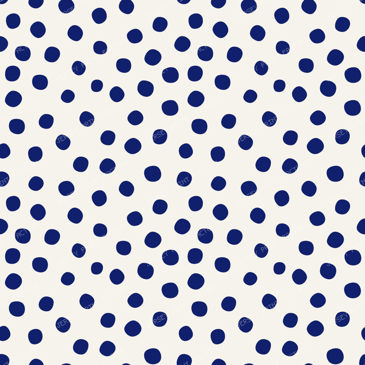 Polish Pottery Navy Polkadots On Stoneware Ivory